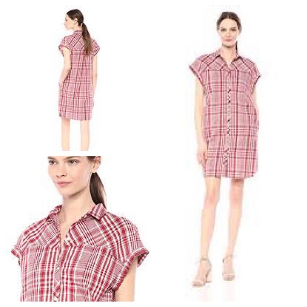 Pendleton Sunnyside two pocket shirt dress in red rock and white plaid
